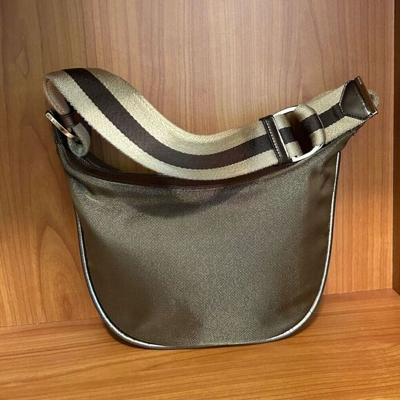 GUCCI Sherry Line Shoulder Bag Canvas Bronze Beige Brown - Picture 5 of 16